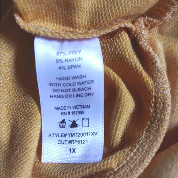 Mustard women's pullover with front pocket - Picture 5 of 6